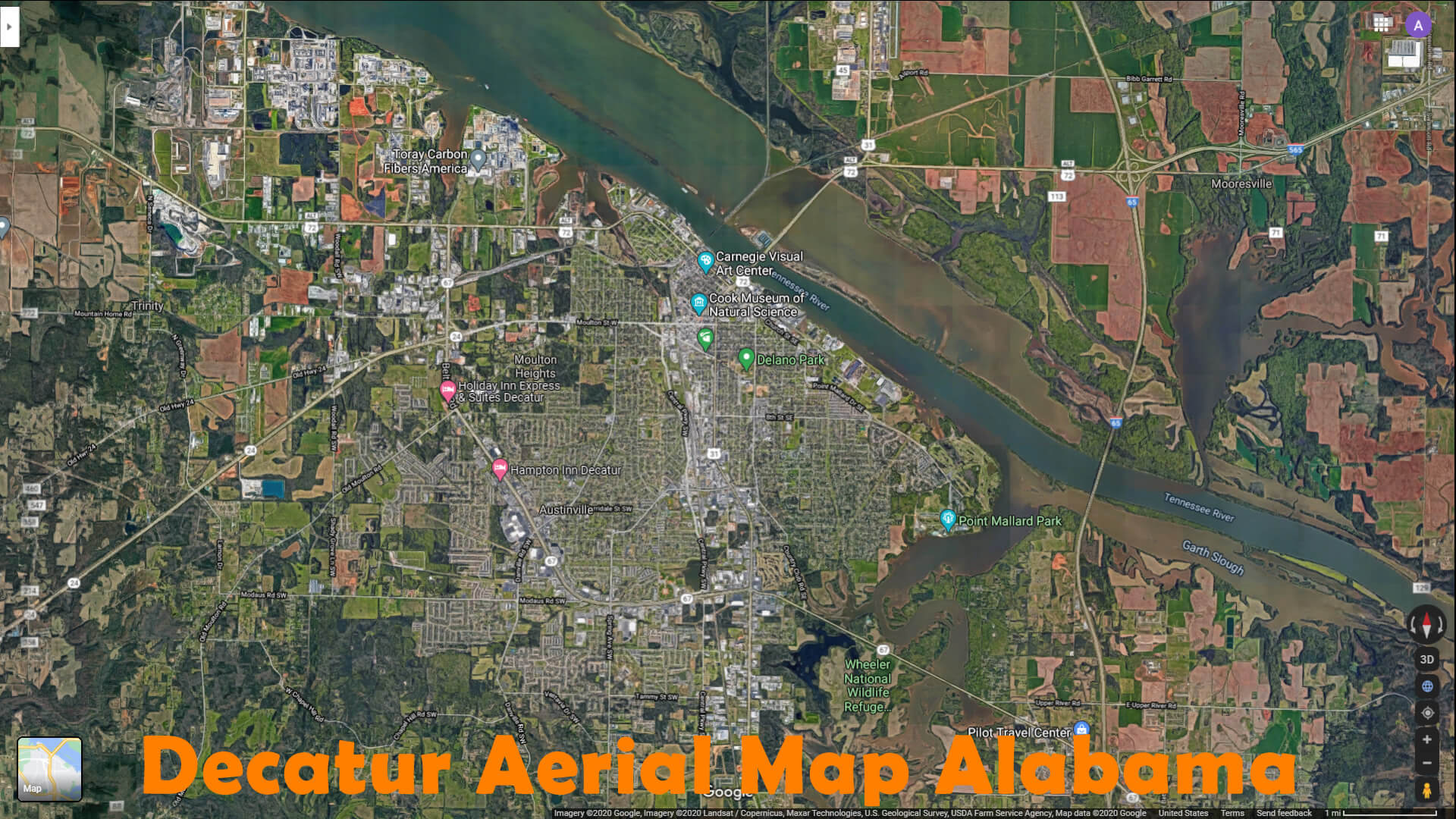 Decatur Aerien Carte Alabama